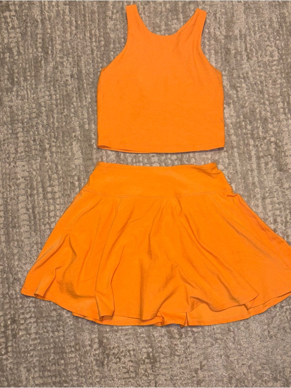 BEYOND YOGA Orange Spacedye Skirt Set